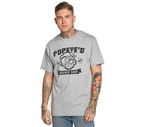 MERCHCODE Popeye Barber Shop tee Camiseta, Heathergrey, XS para Hombre