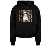 Merchcode Sudadera 'Halloween - Spooky Ghost' ópalo / marrón / negro / blanco L ópalo / marrón / negro / blanco