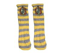 Merchoid Harry Potter Hufflepuff - Forro de piel sintética, antideslizante, cálido y cómodo, color amarillo/gris, talla única, Amarillo Gris Amarillo Gris Amarillo Gris, Talla única