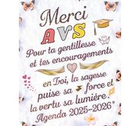 Merci AVS: Planificateur hebdomadaire format XXL : 1 semaine sur 2 pages | Idée cadeau personnalisée pour éducatrice ou maîtresse maternelle