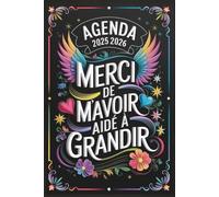 Merci de m'avoir aidé à grandir - AGENDA -: Planificateur Semainier & Mensuel 2025 2026 | Cadeau Maitre Maitresse D'école