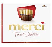 merci, Finest Selection Gran Variedad, Bombones surtidos de 8 especialidades de chocolate relleno y sin relleno, 1 x 250 g