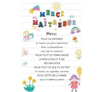 Merci Maîtresse - Carnet de Notes Personnalisé : Un Cadeau de Fin d’Année Sincère pour une Maîtresse Exceptionnelle