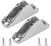MerciL Tacos de cuerda para barco, acero inoxidable 316, abrazadera de cuerda para barco, agarre de atasco, piezas de hardware para barco de línea de 3 mm/4 mm, accesorios de kayak (2), color plateado
