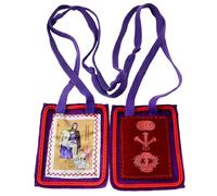 MERCILIA MEISHILAI Escapulario de lana morada de 3 x 2.4 pulgadas, Escapularios Católicos, católica Marie Julie Jahenny de la bendición Escapularios, cruz de perdón de acero inoxidable y medalla de