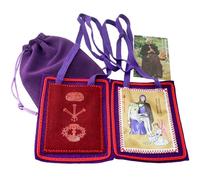 MERCILIA MEISHILAI Escapulario Grande Morado De 9 X 11 Cm - Escapulario De Lana De Bendición Y Protección Para Los Tiempos Finales - Incluye Bolsa De Terciopelo Morado Y Tarjeta De Oración