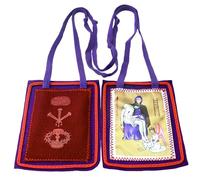 MERCILIA MEISHILAI Escapulario grande morado de bendición y protección Marie-Julie Jahenny de 4.3 x 3.5 pulgadas, escapularios de lana hechos a mano para protección del hogar y regalo de fe
