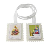 MERCILIA MEISHILAI Escapulario marrón tradicional con lana blanca, collar escapulario de Nuestra Señora del Monte Carmelo y San Simón, 45 mm x 53 mm, protección sacramental católica, regalo devocional