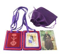 MERCILIA MEISHILAI Escapulario Morado De 7,6 X 6,3 Cm - Escapulario De Lana De Bendición Y Protección Para Los Tiempos Finales - Incluye Bolsa De Terciopelo Morado Y Tarjeta De Oración