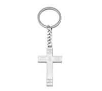 MERCILIA MEISHILAI Llavero de acero inoxidable con cruz del perdón - Protección católica sainte y Croix du Pardon, llaveros religiosos, regalos para familiares y amigos, Cruz del Perdón