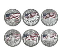 Mercollection Juego de 6 monedas de desafío de aviones militares retro clásicos estadounidenses F-16 Fighter Boeing Bell V-22 UH-1 Iroquois F-22 Fighter