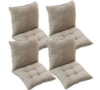 MeRcri Pack 1/2/4 Cojines para Sillas con Respaldo,40x40/45x45/50x50 cm,con Correas de Sujeción,Cojín Acolchado de Respaldo Bajo, Cojín Acolchado para Silla de Jardín (Color : #4, Size : 45x45cm4pcs)