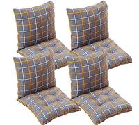 MeRcri Pack 1/2/4 Cojines para Sillas con Respaldo,40x40/45x45/50x50 cm,con Correas de Sujeción,Cojín Acolchado de Respaldo Bajo, Cojín Acolchado para Silla de Jardín (Color : #3, Size : 50x50cm4pcs)