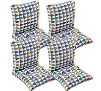MeRcri Pack 1/2/4 Cojines para Sillas con Respaldo,40x40/45x45/50x50 cm,con Correas de Sujeción,Cojín Acolchado de Respaldo Bajo, Cojín Acolchado para Silla de Jardín (Color : #1, Size : 45x45cm4pcs)