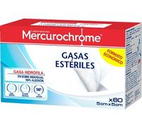 MERCUROCHROME Compresas estériles, Protección, Formato económico, 60 unid | Marca n.° 1 de primeros auxilios en Francia, 100 % algodón, absorbentes, 100 % algodón, pieles sensibles, limpieza suave