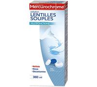 MERCUROCHROME - Solución para lentes blandas - Limpia, enjuaga y descontamina las lentes - Estuche para lentes incluido - 360 ml