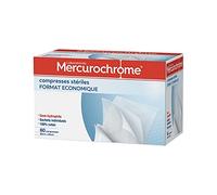 MERCUROCROME - Compresas estériles de 20 x 20 cm - 60 compresas de grado médico para primeros auxilios - Lote de 3