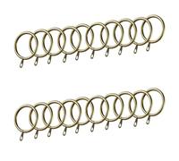 MERCURY TEXTIL- Anillas de Cortina de Metal de 32mm Diámetro Interno con Gancho Fijo para Barras, Anillas para Colgar Cortinas. (20, Dorado)