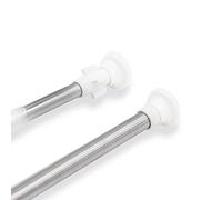 MERCURY TEXTIL- Barra de cortina de Ducha Extensible, Universal, Fácil Instalación, Barra de Acero Inoxidable. (Plata, Modelo 140-260cm)