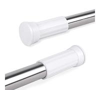 MERCURY TEXTIL-Barra extensible ajustable de aluminio para baño, ropero, armario y cocina. Fácil montaje, sin taladros ni tornillos. Barra de tensión telescópica. (Plateado, 120-200cm)