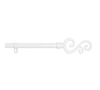 MERCURY TEXTIL-Barra Sencilla Forja Universal Extensible,Barra de Cortinas Decorativa Extensible (Blanco, 120-210cm Forma S)