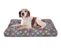 MERCURY TEXTIL - Cama para Mascotas, rellena de Espuma.Colchoneta Reversible Estampada, lo Ideal para Tus Mascotas. (Medium, Huellas Mascotas)