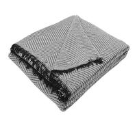 MERCURY TEXTIL- Colcha Manta Foulard Multiusos,cubresofa, cubrecama (180 x 260cm, Espiga Gris Negro)