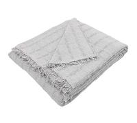 MERCURY TEXTIL- Colcha Multiusos Sofa,Manta Foulard,Plaid para Cama,Cubresofa Cubrecama,jarapas,Comoda Practica y Suave. Poliester Algodón (180 x 260cm, Liso Gris)