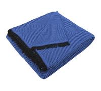 MERCURY TEXTIL- Colcha Multiusos Sofa,Manta Foulard,Plaid para Cama,Cubresofa Cubrecama,jarapas,Comoda Practica y Suave. Poliester Algodón (230 x 260cm, Espiga Azul Negro)