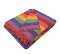 MERCURY TEXTIL- Colcha Multiusos Sofa,Manta Foulard,Plaid para Cama,Cubresofa Cubrecama,jarapas,Comoda Practica y Suave. Poliester Algodón (230 x 260cm, Espiga Arcoiris)