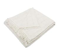 MERCURY TEXTIL- Colcha Multiusos Sofa,Manta Foulard,Plaid para Cama,Cubresofa Cubrecama,jarapas,Comoda Practica y Suave. Poliester Algodón (230 x 260cm, Liso BEIG)