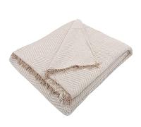 MERCURY TEXTIL- Colcha Multiusos Sofa,Manta Foulard,Plaid para Cama,Cubresofa Cubrecama,jarapas,Comoda Practica y Suave. Poliester Algodón (230 x 260cm, Espiga BEIG Camel)