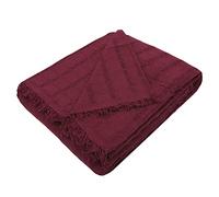 MERCURY TEXTIL- Colcha Multiusos Sofa,Manta Foulard,Plaid para Cama,Cubresofa Cubrecama,jarapas,Comoda Practica y Suave. Poliester Algodón (230 x 260cm, Liso Granate)