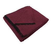 MERCURY TEXTIL- Colcha Multiusos Sofa,Manta Foulard,Plaid para Cama,Cubresofa Cubrecama,jarapas,Comoda Practica y Suave. Poliester Algodón (230 x 260cm, Espiga Granate Negro)