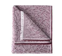 MERCURY TEXTIL- Colcha Plaid Multiusos 50% Algodón 50% Poliéster, Jarapa Liso y Rayas, Plaid Cama. Manta Cubre Sofá Foulard (180x290cm, Rayas Granate)