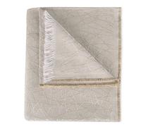 MERCURY TEXTIL- Colcha Plaid Multiusos 50% Algodón 50% Poliéster, Jarapas para Sofá, Liso y Rayas, Plaid Cama. Plaid Sofá, Manta Cubre Sofá Foulard (230x290cm, Rayas Camel)