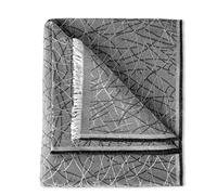 MERCURY TEXTIL- Colcha Plaid Multiusos 50% Algodón 50% Poliéster, Jarapas para Sofá, Liso y Rayas, Plaid Cama. Plaid Sofá, Manta Cubre Sofá Foulard (180x290cm, Rayas Gris Oscuro)