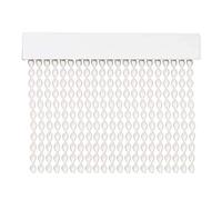 MERCURY TEXTIL Cortina para Puerta Tiras PVC 200x90cm，Cortina para Puerta Exterior，10 Color (Blanco+Filo Transparente R7)