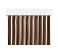 MERCURY TEXTIL Cortina para Puerta Tiras PVC 210x120cm，Cortina para Puerta Exterior (Marron+filo Beige P1)