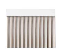 MERCURY TEXTIL Cortina para Puerta Tiras PVC 210x90cm，Cortina para Puerta Exterior (Transparente+Filo Marron P3)