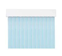 MERCURY TEXTIL Cortina para Puerta Tiras PVC 210x90cm，Cortina para Puerta Exterior (Transparente+Filo Azul P6)