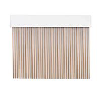 MERCURY TEXTIL Cortina para Puerta Tiras PVC 210x90cm，Cortina para Puerta Exterior (Transparente+Filo Marron Claro P10)