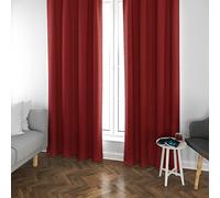 MERCURY TEXTIL- Cortinas Opacas, Blackout, Térmicas Aislantes del Frio y del Calor, 2 Piezas con Anillos Plateados (Granate)