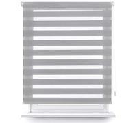 MERCURY TEXTIL Estor Enrollable de Doble Capa, Noche y Día, translúcido y oscurecido (45 x 180 cm, Gris)