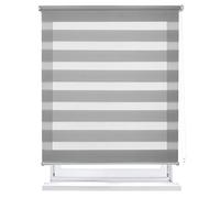 MERCURY TEXTIL Estor Enrollable de Doble Capa, Noche y Día, translúcido y oscurecido (60 x 180 cm, Gris)