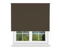 MERCURY TEXTIL- Estor Enrollable Opaco, Blackout, Fácil de Instalar, Protección de Pantalla para Ventanas, Cierra el Paso de la luz (Marrón, 120x180cm)