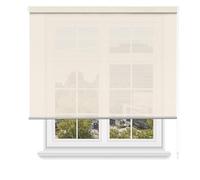 MERCURY TEXTIL- Estor Enrollable Screen Apertura 5% Proporciona Intimidad. Estor Screen para Puertas y Ventanas. Aislante Térmico, Translucidos.Instalación en Pared y Techo (120x200cm, Beige)