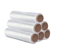 MERCURY TEXTIL- Film Transparente o Negro para Embalar, Flexible y Resistente 50cm x 200metros, 23 micras de Espesor. Embalaje Industrial, Envíos, Mudanzas, Palets. (Transparente, 6 Rollos)