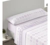 MERCURY TEXTIL- Juego de sábanas coralina, Invierno, Sábana Polar Microfibra Térmica. Sábana Bajera Ajustable, encimera y Funda Almohada. (Coralina Lavanda, Cama 90)