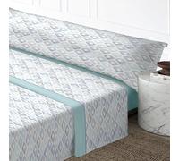 MERCURY TEXTIL- Juego de sábanas de Verano Estampadas. Ropa de Cama Juego de 3 Piezas, 100% Microfibra. Modernas, Tacto Fino y Suave (Cama 90, Rombos)